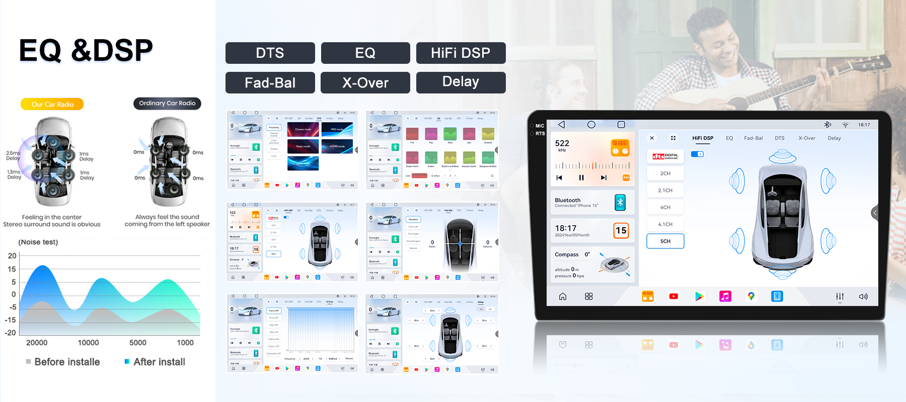 car head unit with built in dsp