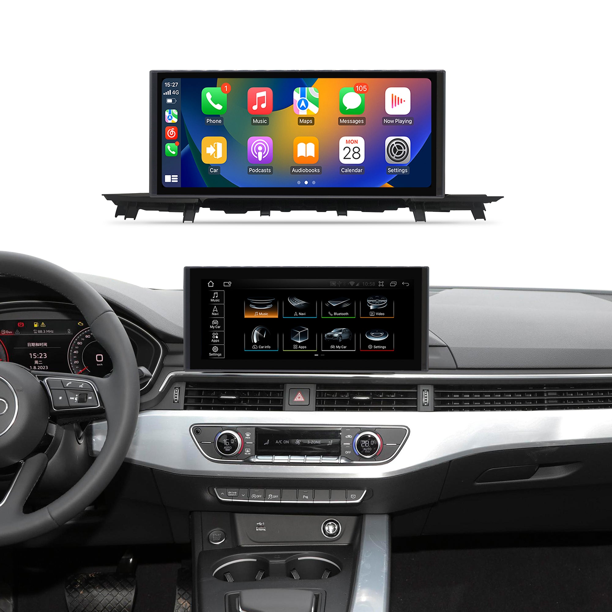 Écran tactile Android 10,25/12,3 pouces pour Audi A4/A5/Q5 B9 2017-2022