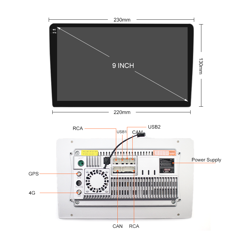 10 in touch screen radio