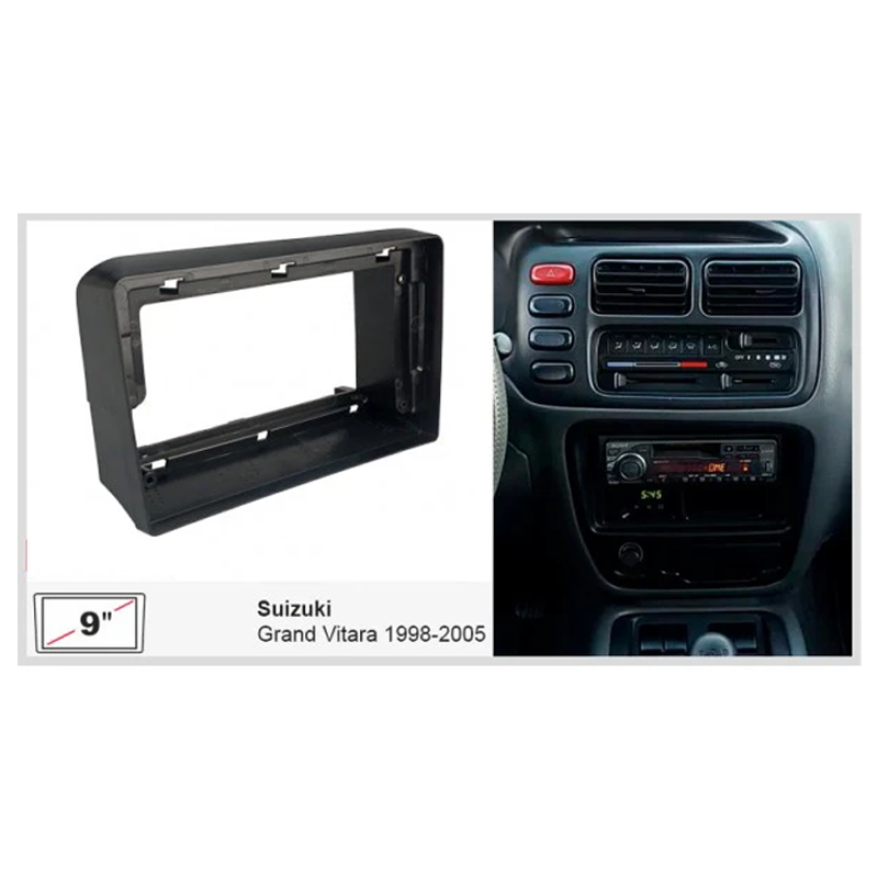Suzuki | Grand Vitara | 1998-2005 | 9 Inch LHD Car Frame Fascia | Car Radio Adapter Dash Panel Kit
