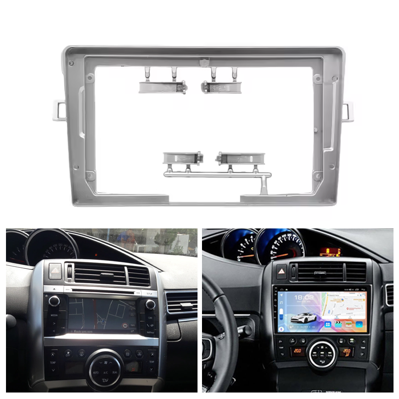 Toyota | Noah | 2014-2017 | Fascia de 9 pulgadas para marco de coche | Kit adaptador de radio para panel de instrumentos