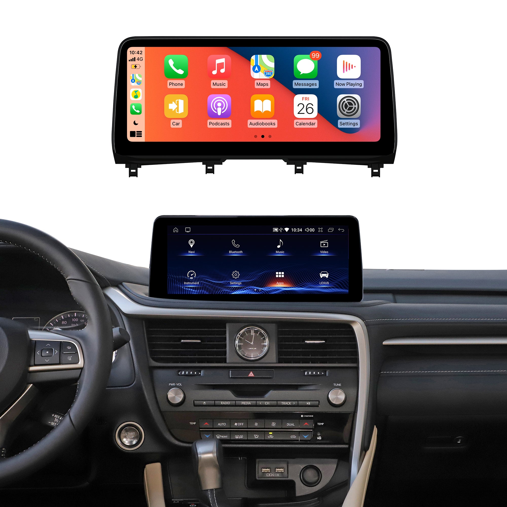 12.3 inch Lexus RX 2019-2021 Android Carplay Head Unit