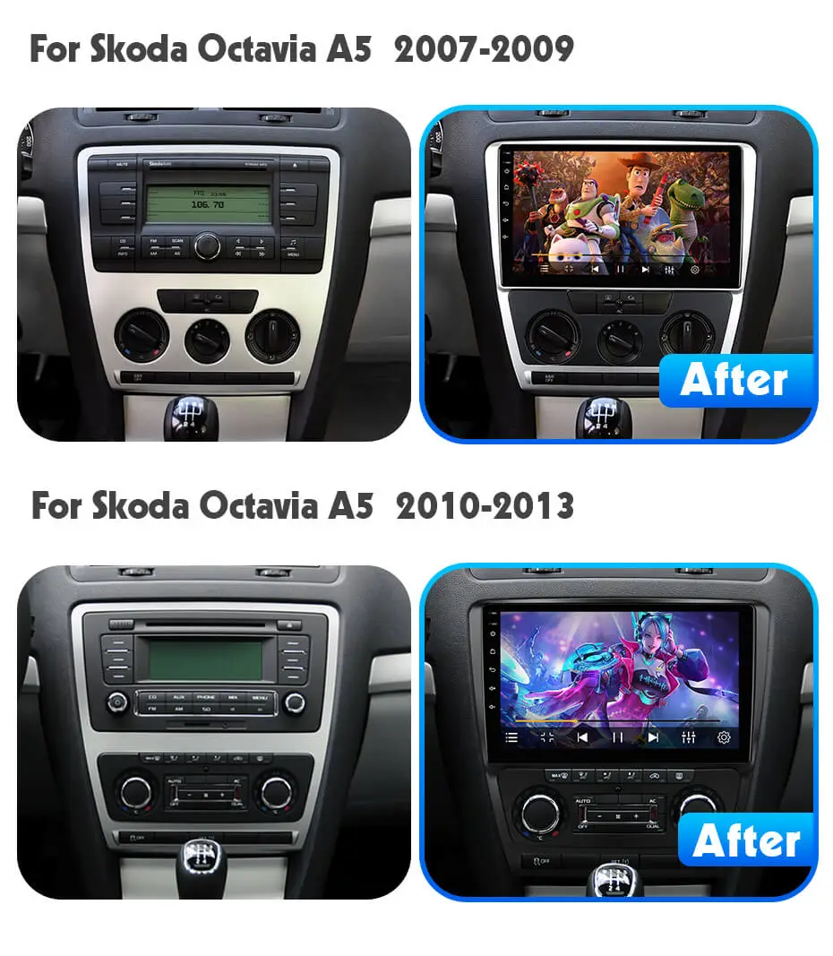Skoda | Octavia | 2007-2014 | 10 Inch Car Radio Frame Dash Panel Kit