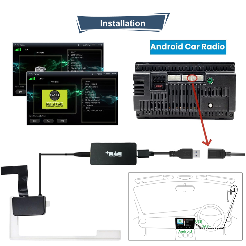 DAB car radio installtion