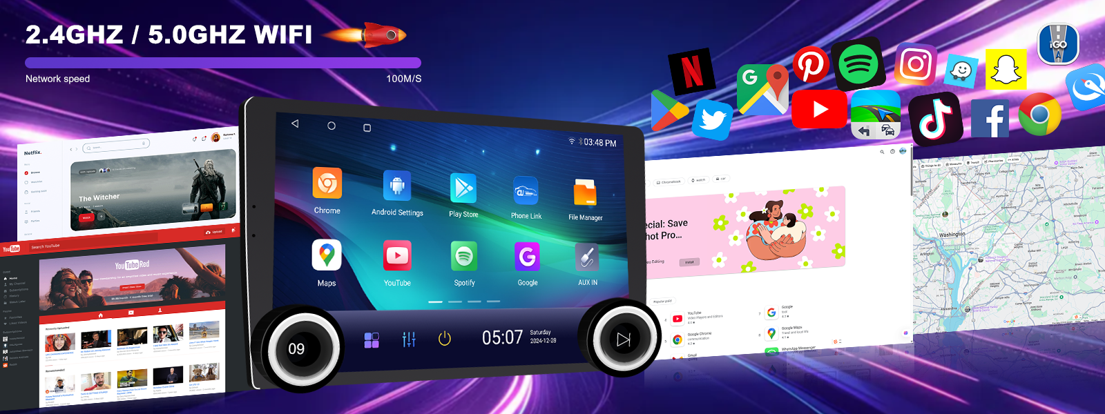 MCX Carplayer wireless android auto double din