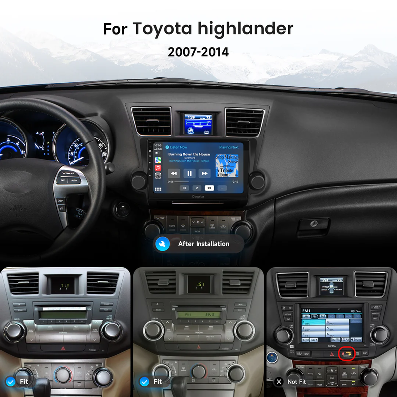  TOYOTA HIGHLANDER 2009-2014 CAR FRAME