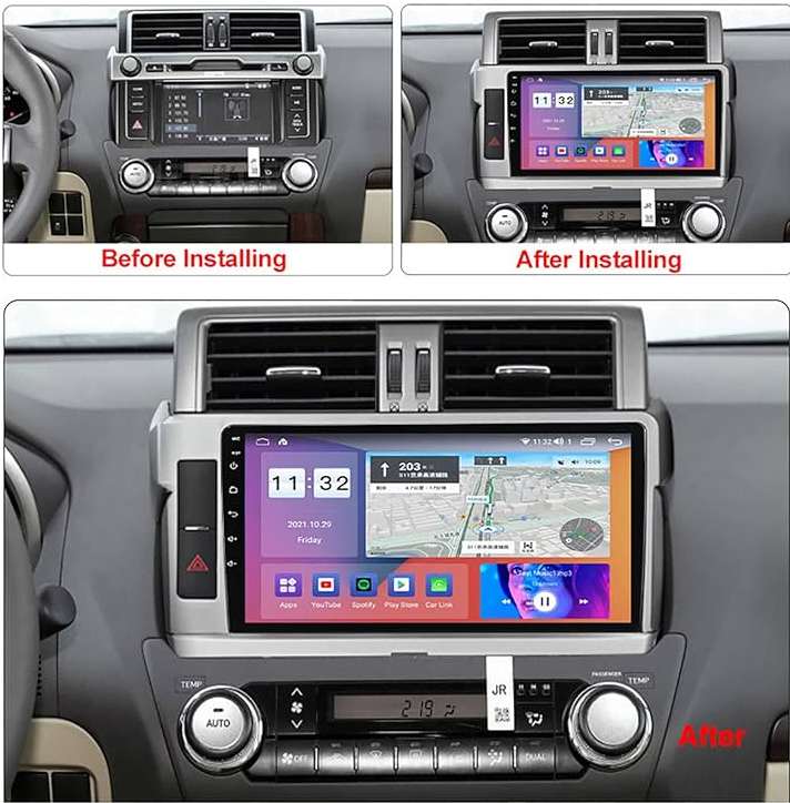 Toyota | Land Cruiser FJ | 2007-2013 | Fascia de 9 pulgadas para chasis de coche | Kit adaptador de radio para panel de instrumentos