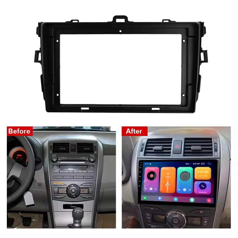 Toyota | Corolla/Fielder/Axio | 2007-2013 | 9 Inch Car Frame Fascia | Car Radio Adapter Dash Panel Kit
