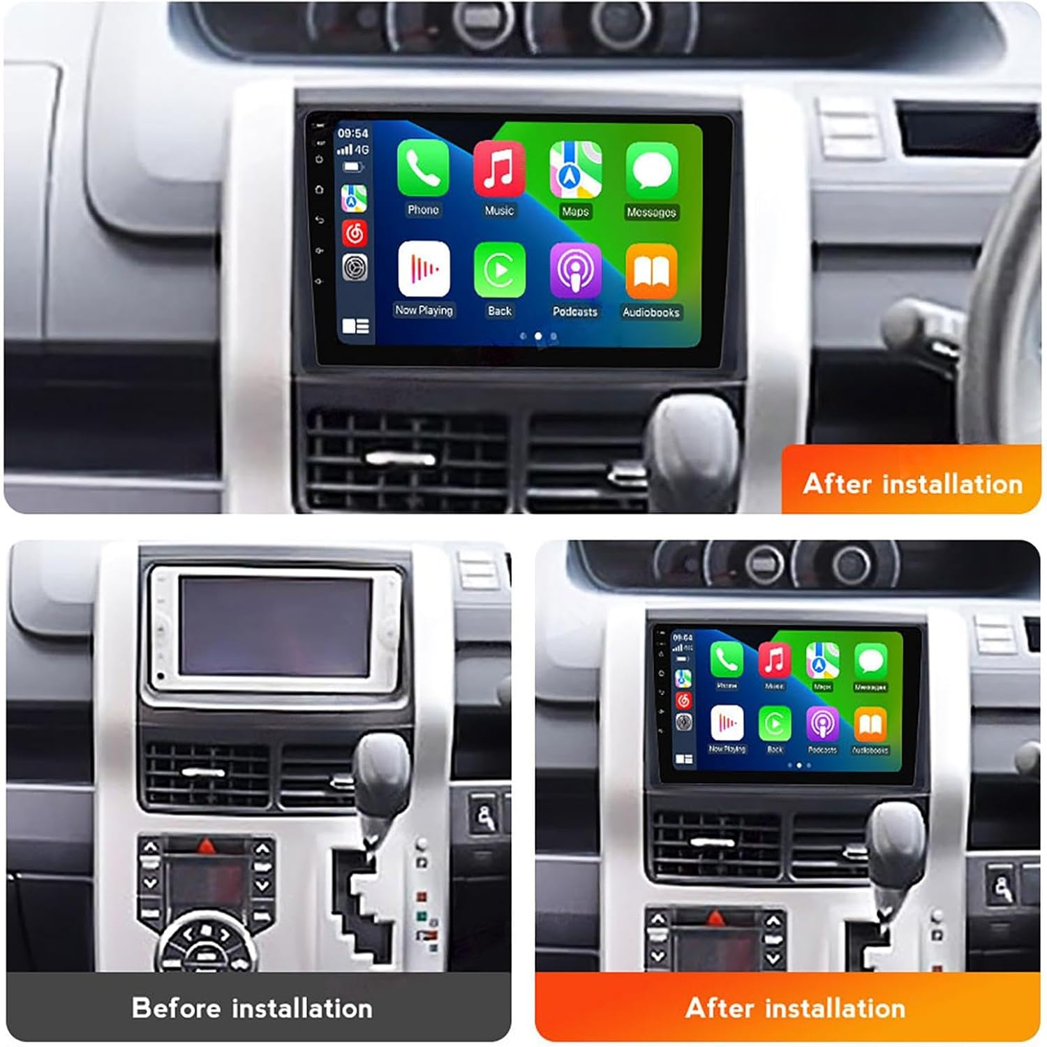 Toyota | Noah | 2014-2017 | Fascia de 9 pulgadas para marco de coche | Kit adaptador de radio para panel de instrumentos