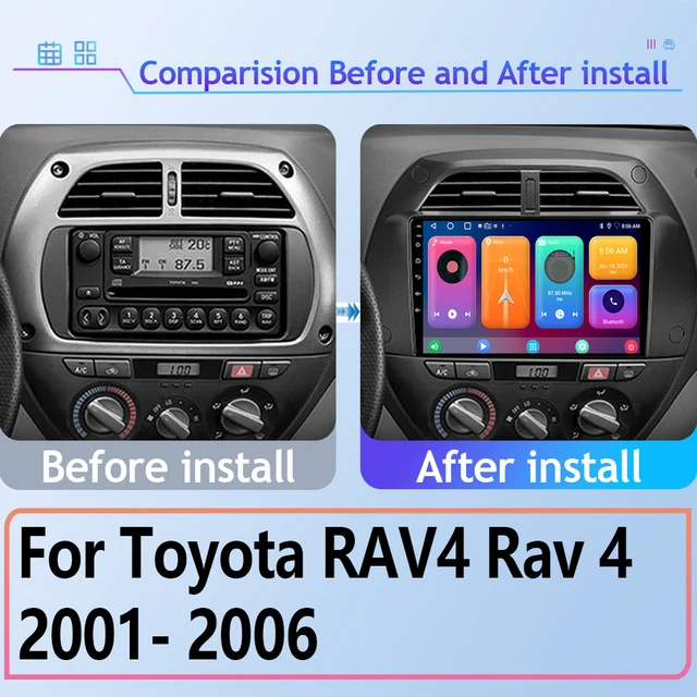 Toyota | RAV4 | 2001-2006 | 9 Inch Car Frame Fascia | Car Radio Adapter Dash Panel Kit