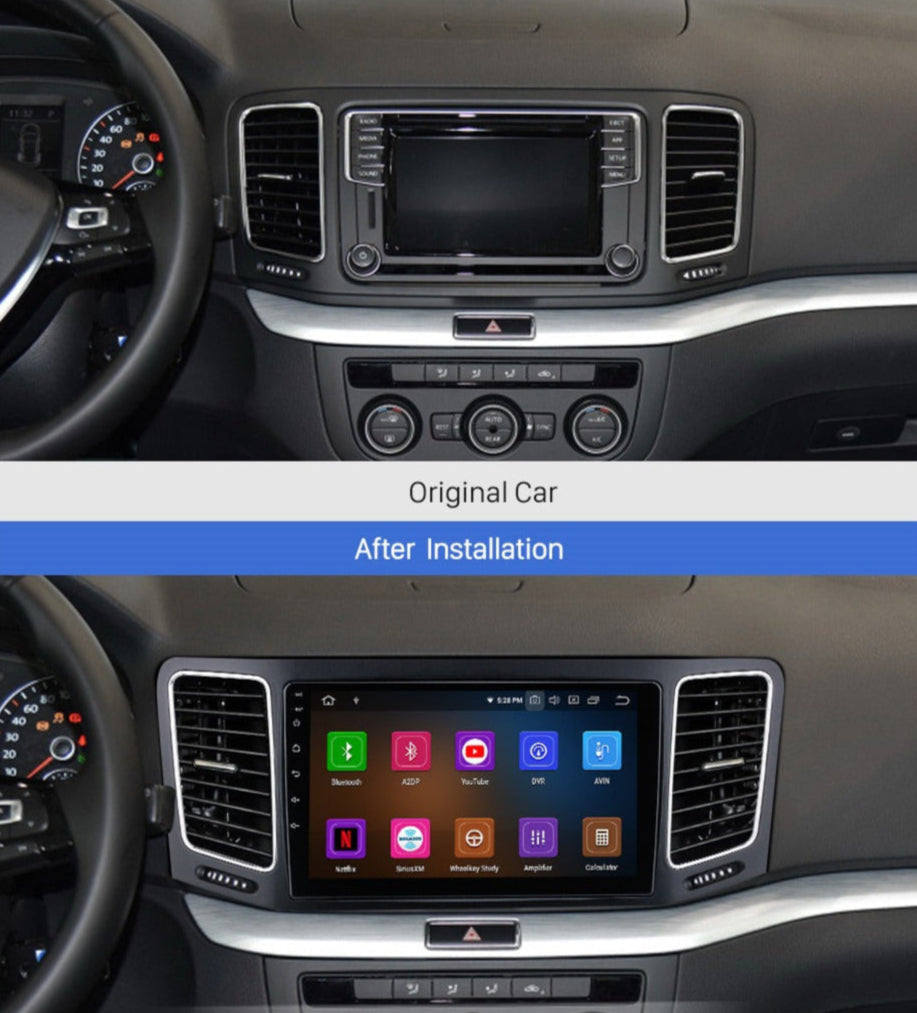 Volkswagen Sharan 9 Inch Car Radio Frame Dash Panel