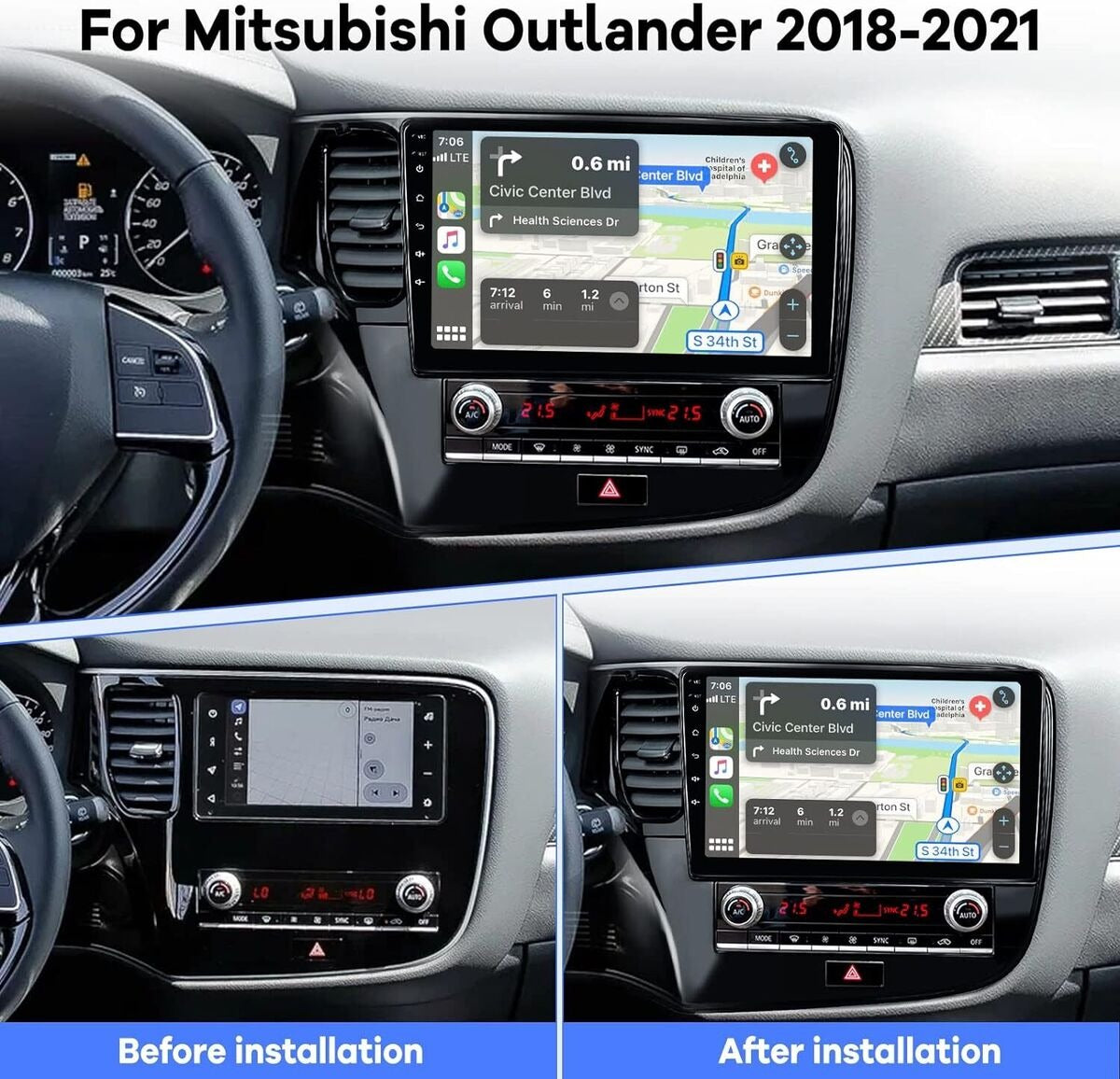 Mitsubishi | Outlander | 2018-2021 | 10 Inch Car Radio Frame Dash Panel Kit