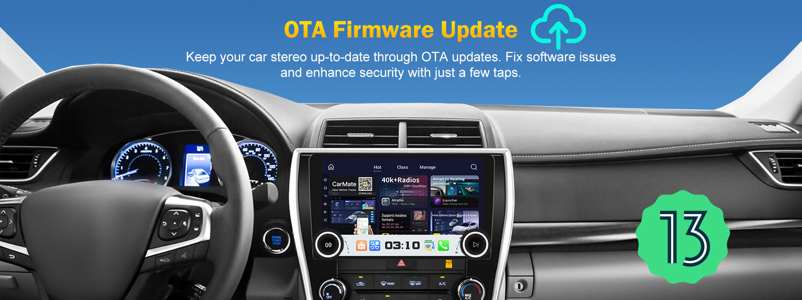 double din apple carplay with volume knob Manufacturer