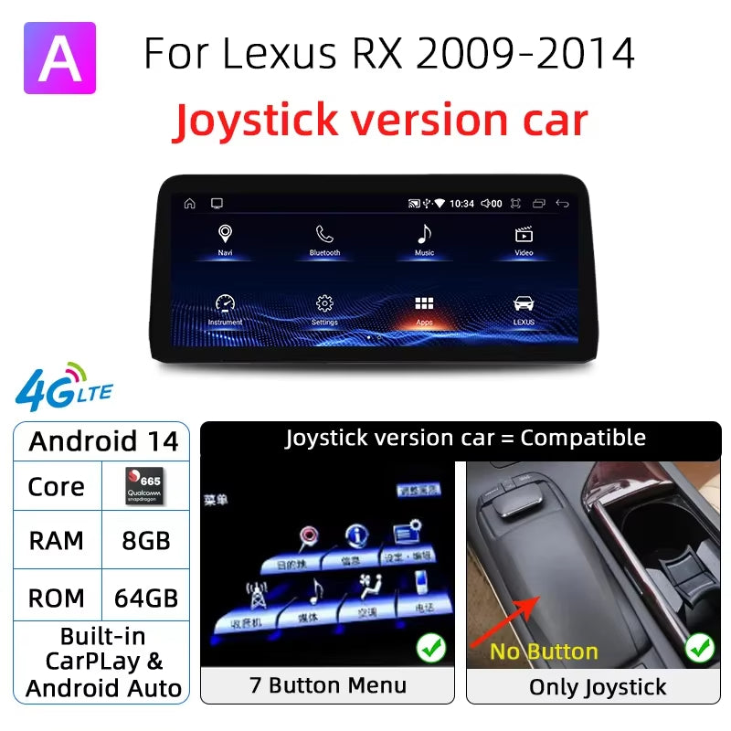 lexus rx 12.3 inch 2009-2014 Joystick version car radio