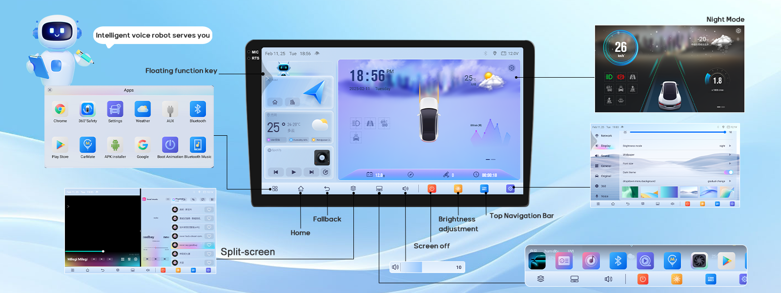 mcx carplayer car screen with bluetooth