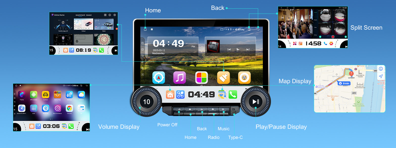 mcxcarplayer android car radio with gps