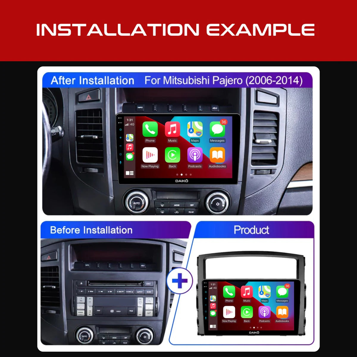 Mitsubishi | Pajero | 2006-2016 | 9 Inch Car Radio Frame Dash Panel Kit