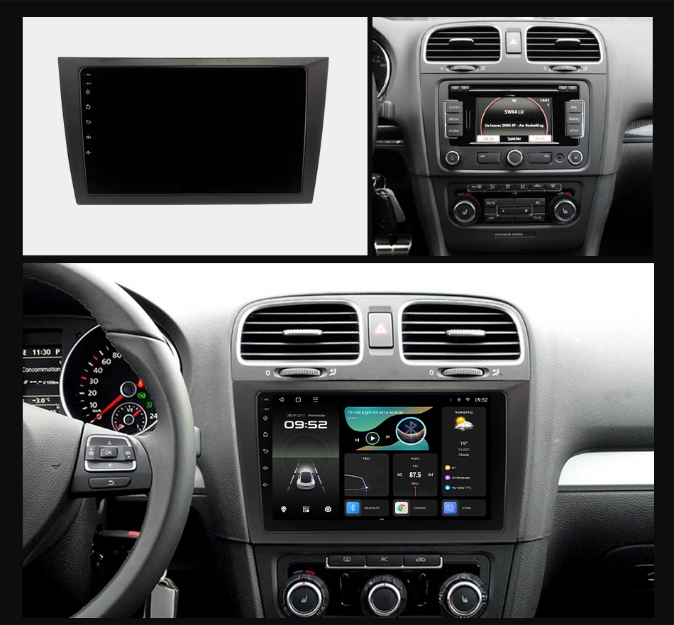 Volkswagen | Golf | 2008-2012 | 9 Inch Car Radio Frame Dash Panel Kit